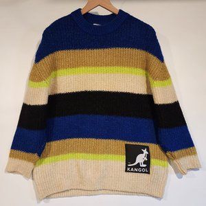 Kangol + H&M Striped Logo Sweater Jumper Oversized Long Sleeve Winter sz XS